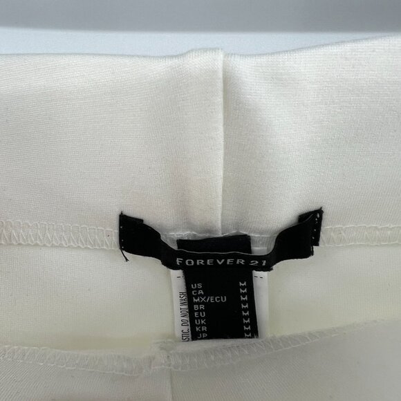 NWT Forever 21 Ivory White Gold Button Nautical Stretch Pants Women's Medium - Picture 5 of 6